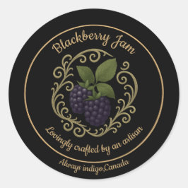 Blackberry Whisper – Artisan Jam Label Runder Aufkleber