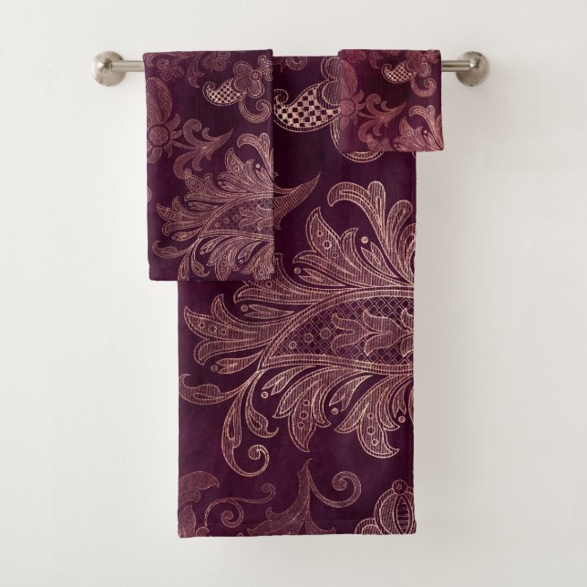 Blackberry Wine Pattern  Badhandtuch Set (Insitu)