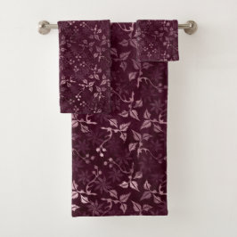 Blackberry Wine Pattern Badhandtuch Set