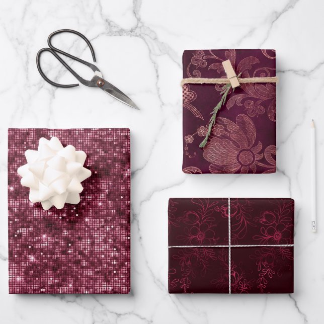 Blackberry Wine Pattern  Geschenkpapier Set (Vorderseite)