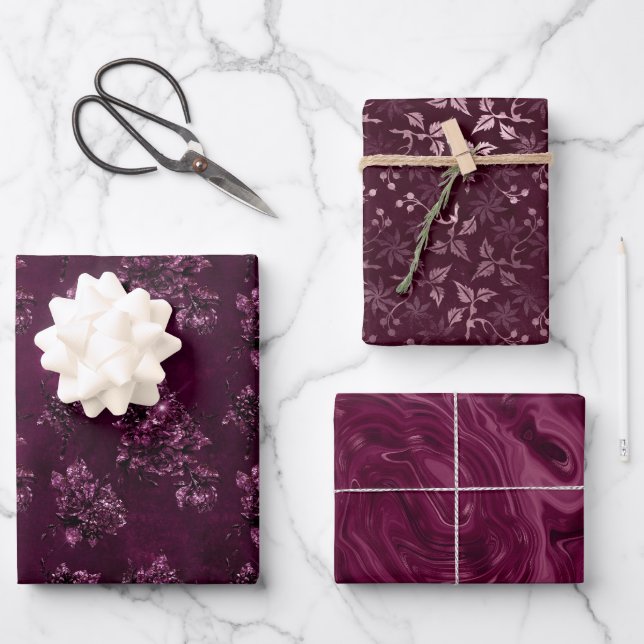 Blackberry Wine Pattern  Geschenkpapier Set (Vorderseite)