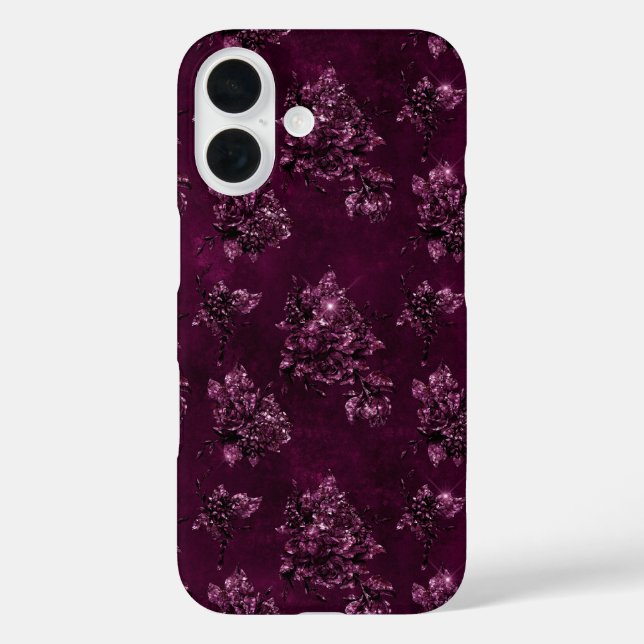 Blackberry Wine Pattern  iPhone 16 Hülle (Rückseite)