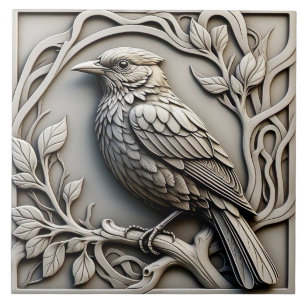 Blackbird - Art Nouveau Keramik Tile Fliese