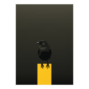 Blackbird auf dem Golden Pedestal Fotodruck
