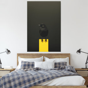 Blackbird auf dem Golden Pedestal Leinwanddruck