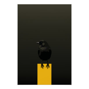 Blackbird auf dem Golden Pedestal Poster