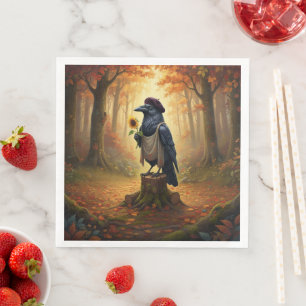 Blackbird Das kunstvolle Corvid Raven Party Serviette