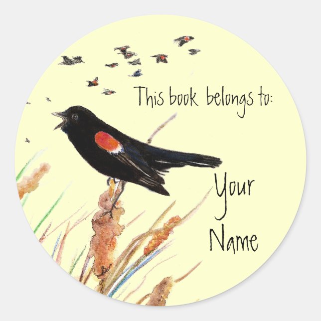 Blackbird, Dieses Buch gehört Buchzeichen Runder Aufkleber (Vorderseite)