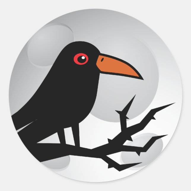 Blackbird Goth Raven/Crow Runder Aufkleber (Vorderseite)