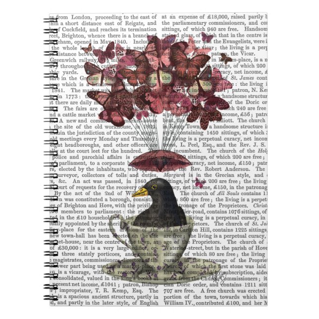 Blackbird in Teacup Notizblock (Vorderseite)