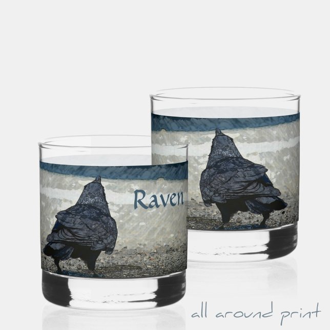 Blackbird Raven in Shades of Gray and Black Whiskyglas (Von Creator hochgeladen)