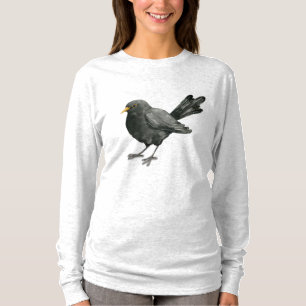 Blackbird-Tinte zeichnend T-Shirt