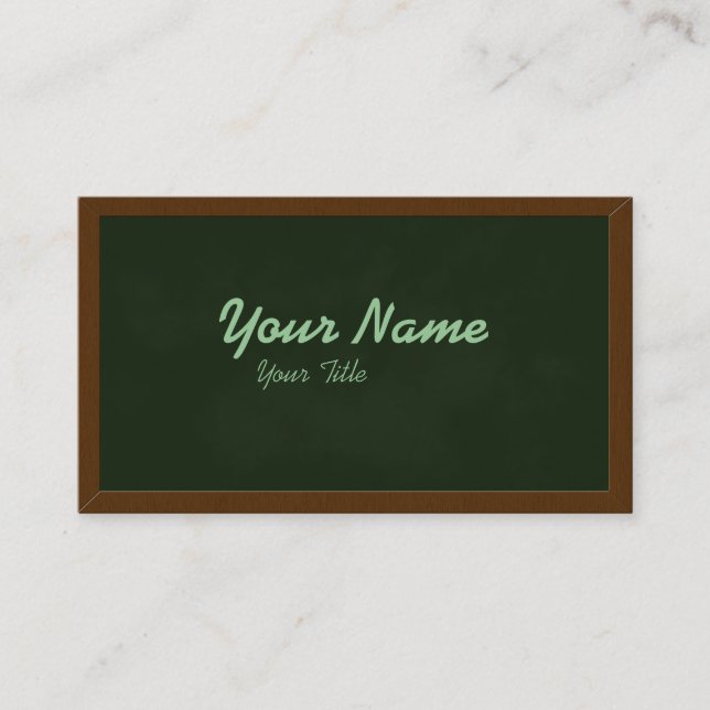 Blackboard Chalkboard Teacher School Business Card Visitenkarte (Vorderseite)