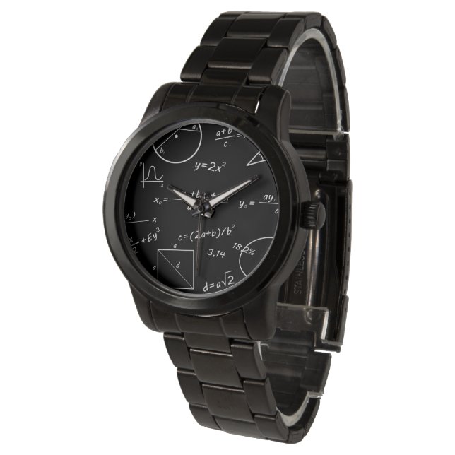Blackboard Oversified Black Bracelet Watch Armbanduhr (Schrägansicht)