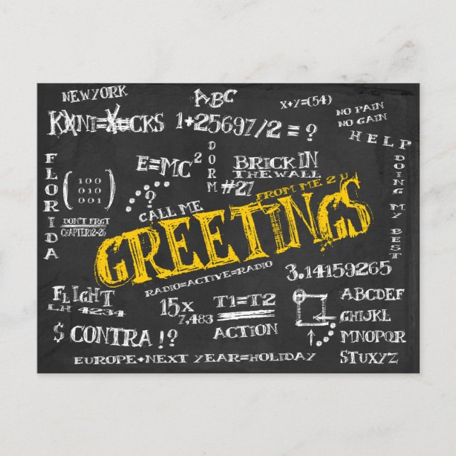 Blackboard Postcard vom Dorm Postkarte (Vorderseite)