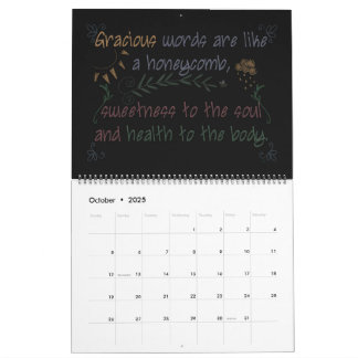 Blackboard Scriptures 2024 calendrier mensuel