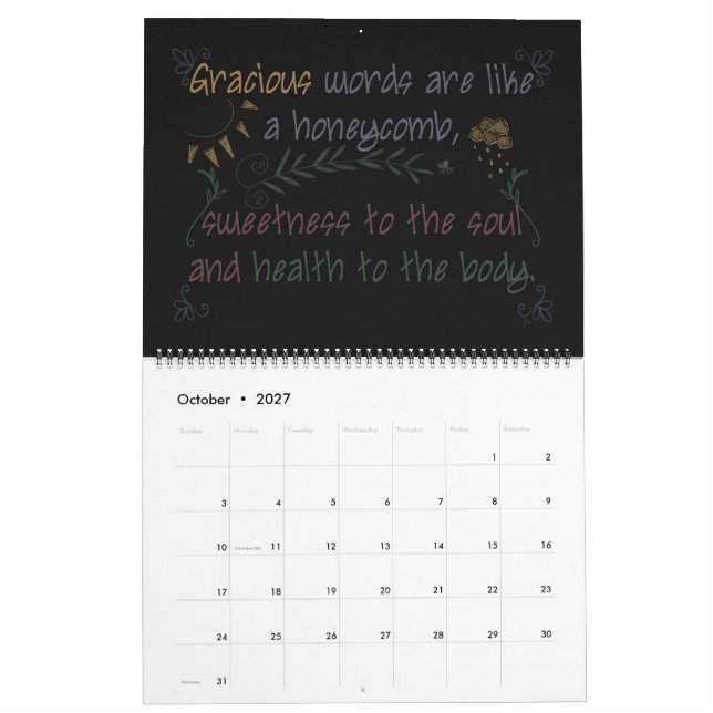 Blackboard Scriptures 2024 Monatskalender Kalender (Okt 2027)