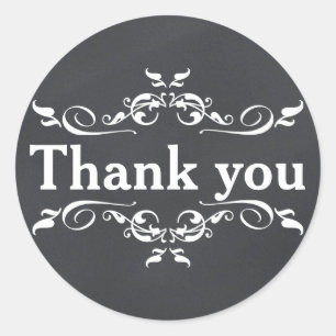 Blackboard-Tafel Personalisiert Danke Runder Aufkleber