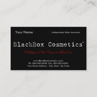 Blackbox-Kosmetik, unabhängige Verkäufe Associ… Visitenkarte