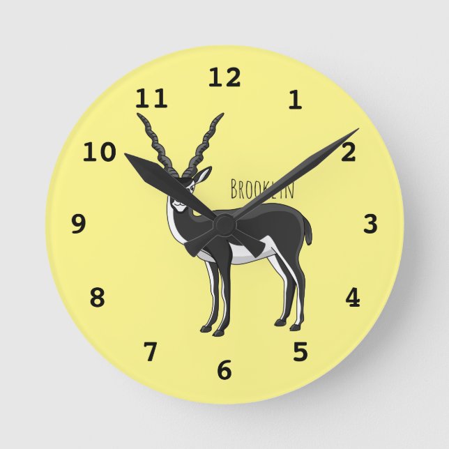Blackbuck-Antelope-Abbildung Runde Wanduhr (Vorderseite)