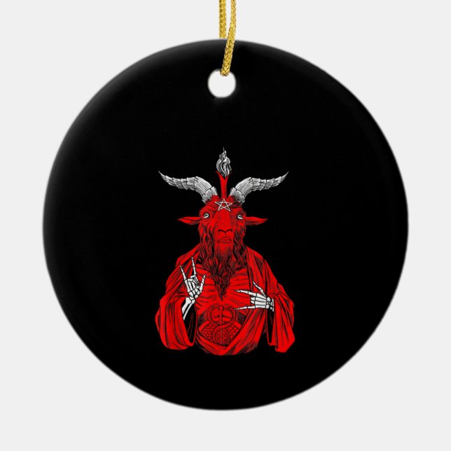 Blackcraft Antichrist Ziege Satan Baphomet Keramik Ornament (Vorne)