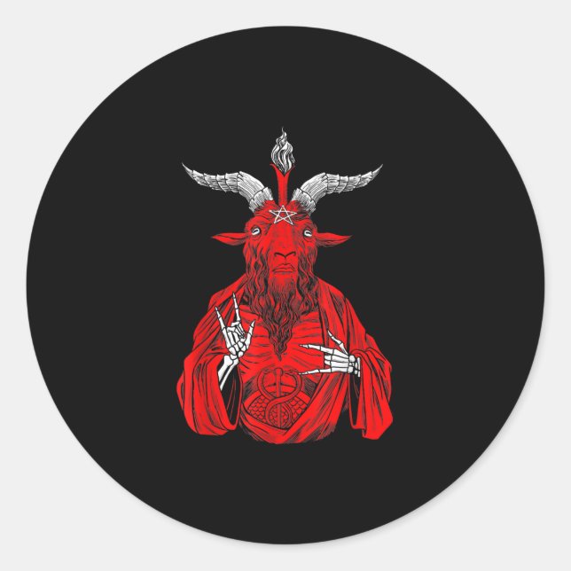 Blackcraft Antichrist Ziege Satan Baphomet Runder Aufkleber (Vorderseite)