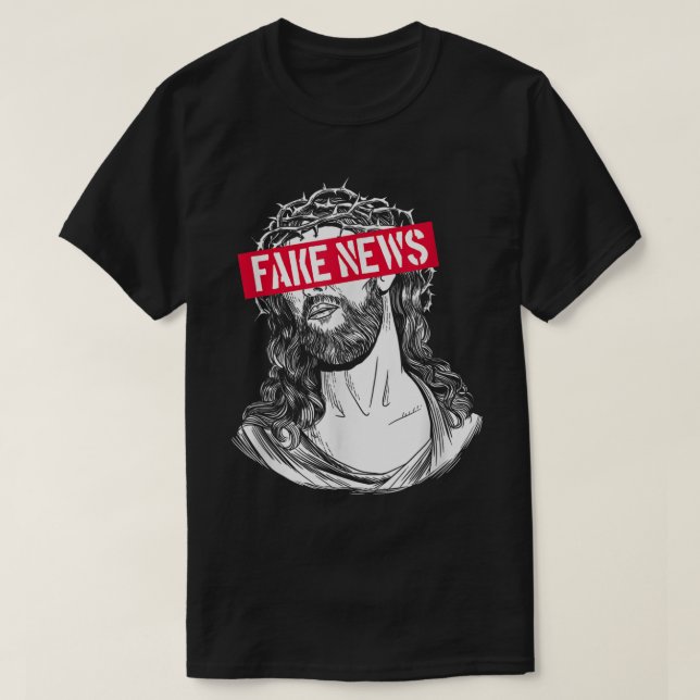 Blackcraft AntiChristian Fake News Funny Jesus Ath T-Shirt (Design vorne)