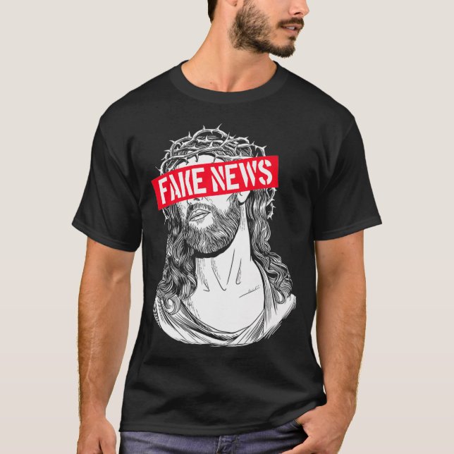 Blackcraft AntiChristian Fake News Funny Jesus Ath T-Shirt (Vorderseite)