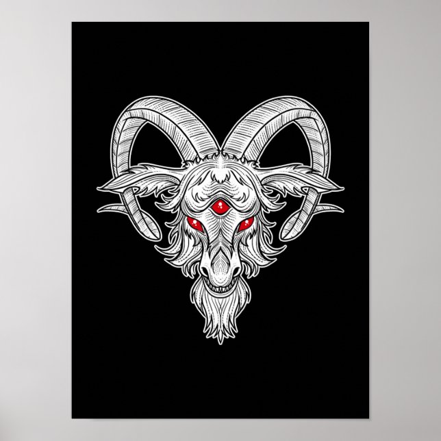 Blackcraft Cool Baphomet Black Goat Satan Player Poster (Vorne)