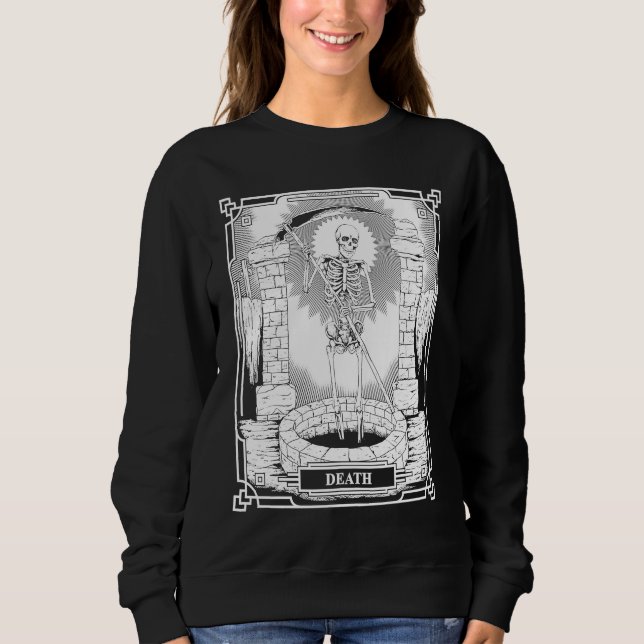 Blackcraft Witchy Skeleton Death the Grim Reaper T Sweatshirt (Vorderseite)