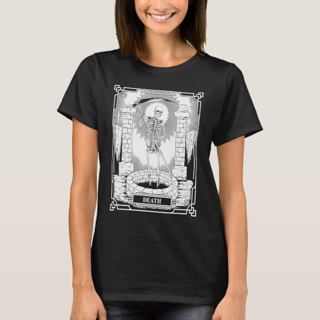 Blackcraft Witchy Skeleton Death the Grim Reaper T T-Shirt (Vorderseite)