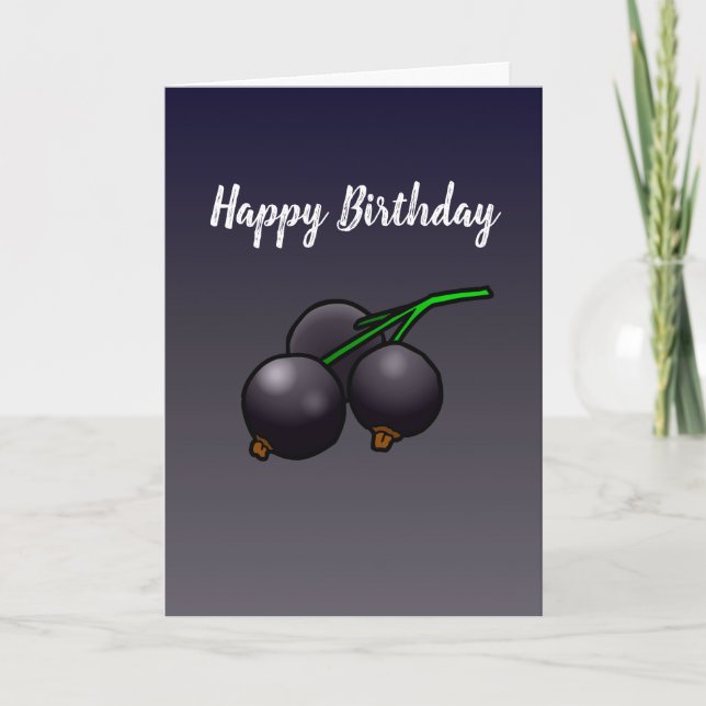 Blackcurrants Birthday Karte (Vorderseite)