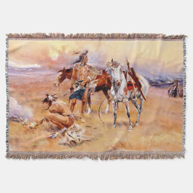 "Blackfeet Burning Crow Buffalo Range" Decke (Vorderseite)