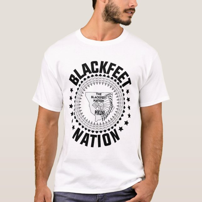 Blackfeet-Nationalflagge - BlackFee-amerikanische  T-Shirt (Vorderseite)