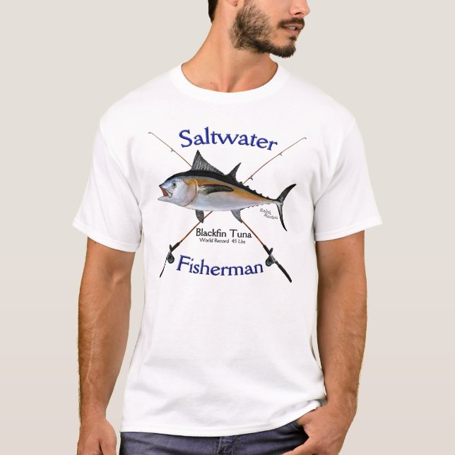Blackfin Thunfisch-Salzwasserfischert-shirt T-Shirt (Vorderseite)