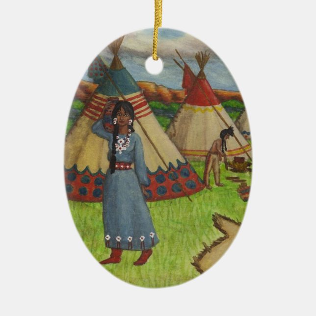 Blackfoot amerikanischer Ureinwohner Keramik Ornament (Vorne)