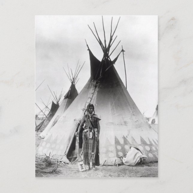 Blackfoot Brave, in der Nähe von Calgary, Alberta, Postkarte (Vorderseite)