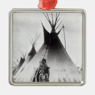 Blackfoot tapferes, nahe Calgary, Alberta, 1889 Ornament Aus Metall