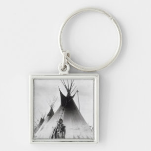 Blackfoot tapferes, nahe Calgary, Alberta, 1889 Schlüsselanhänger