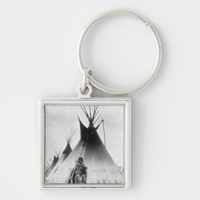 Blackfoot tapferes, nahe Calgary, Alberta, 1889 Schlüsselanhänger (Vorne)