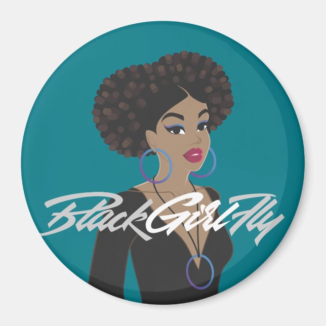 BlackGirlFly-Kühlschrankmagnet Magnet (Vorne)