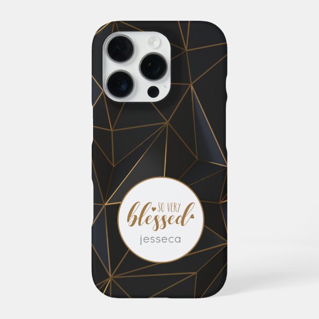 BlackGold so sehr gesegnet Personalisiert iPhone 16 Pro Hülle (Rückseite)