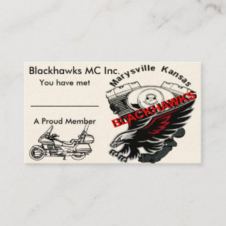 Blackhawks-Visitenkarte Goldwing Ausgabe Visitenkarte