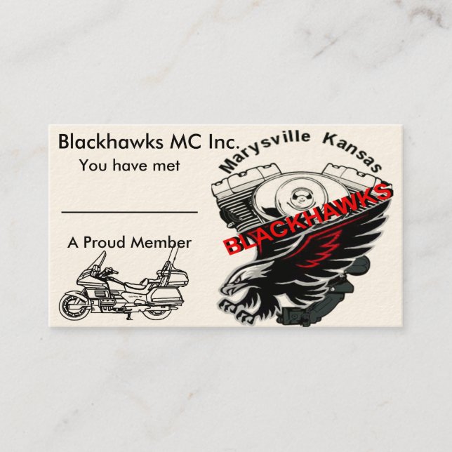Blackhawks-Visitenkarte Goldwing Ausgabe Visitenkarte (Vorderseite)