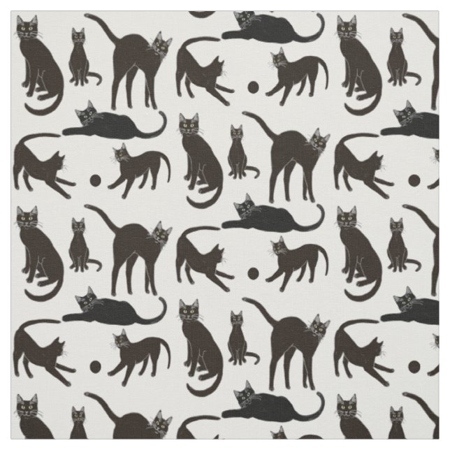 Blackie das schwarze Katzen-Gewebe Stoff (Muster)