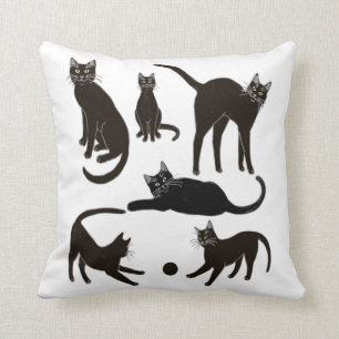 Blackie das schwarze Katzen-Kissen Kissen