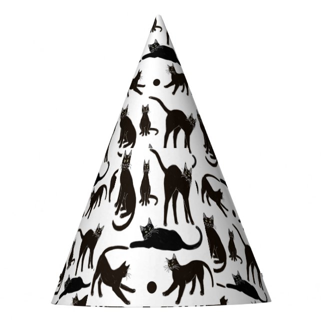 Blackie der schwarze Katzen-Party-Hut Partyhütchen (Vorderseite)