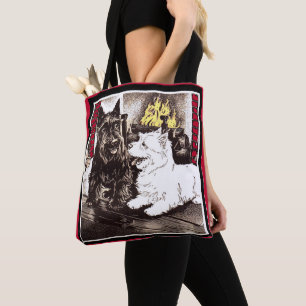 Blackie und Whitie am Feuer Tasche