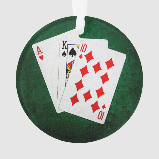 Blackjack 21 Punkt - As, King, zehn Ornament (Rückseite)