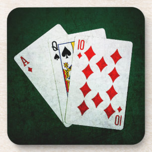 Blackjack 21 Punkt - As, Queen, Zehn Getränkeuntersetzer